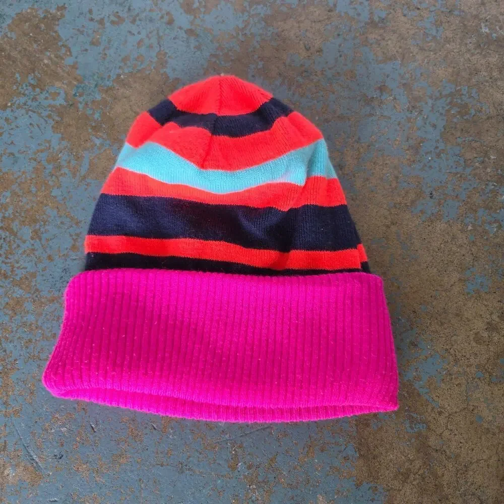 North Face Pete n Repeat Beanie Pink Reversible Knit Adult One Size Ski Winter